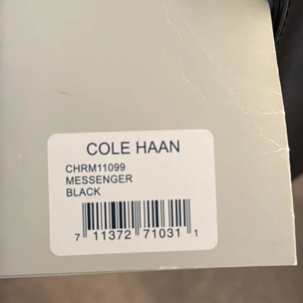 Cole Haan Black Leather Trim Messenger Bag